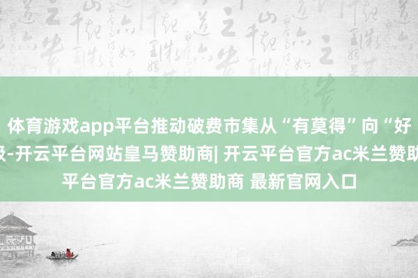体育游戏app平台推动破费市集从“有莫得”向“好不好”的品性