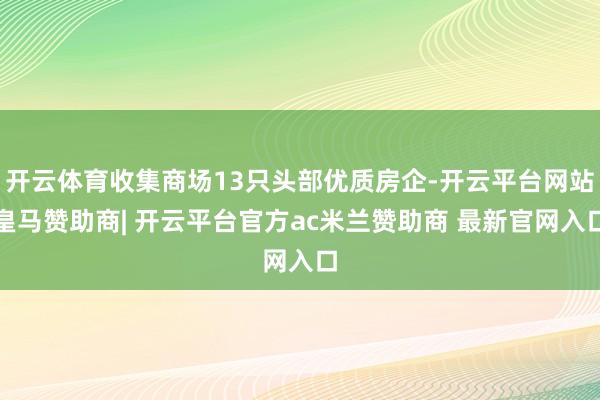 开云体育收集商场13只头部优质房企-开云平台网站皇马赞助商|