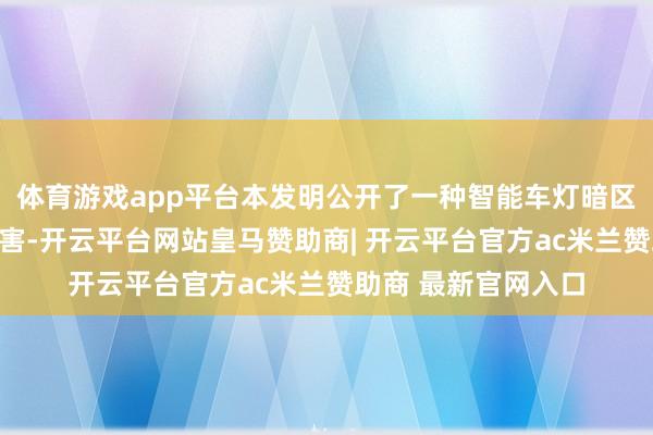 体育游戏app平台本发明公开了一种智能车灯暗区大小考证系统及要害-开云平台网站皇马赞助商| 开云平台官方ac米兰赞助商 最新官网入口