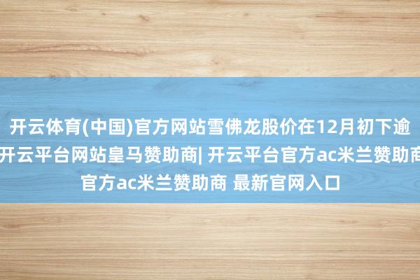 开云体育(中国)官方网站雪佛龙股价在12月初下逾期也运转反弹