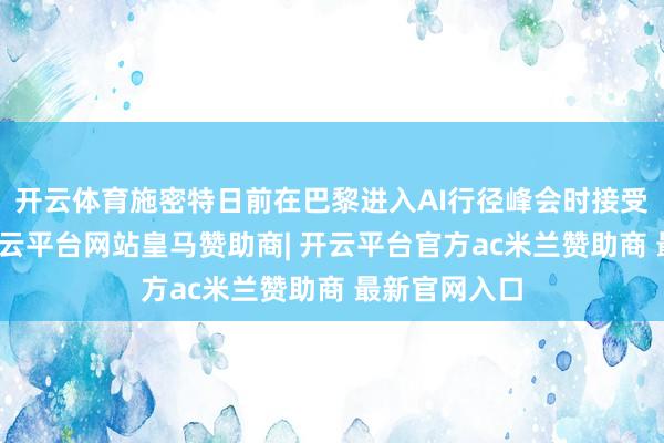 开云体育施密特日前在巴黎进入AI行径峰会时接受采访指出-开云