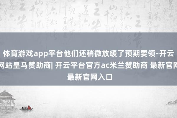 体育游戏app平台他们还稍微放缓了预期要领-开云平台网站皇马赞助商| 开云平台官方ac米兰赞助商 最新官网入口